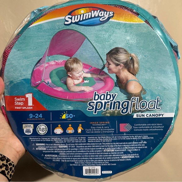 swimways Swim Swimways Baby Spring Water Float With Sun Canopy Pink Poshmark